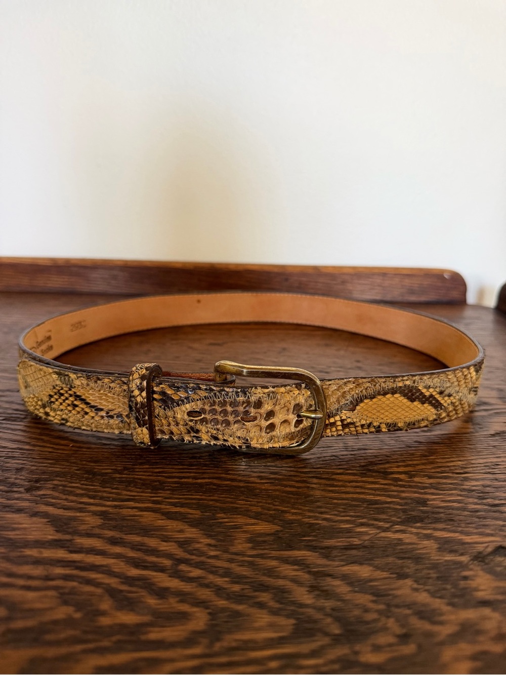 Vintage Justin Genuine Snake Belt, Size 34